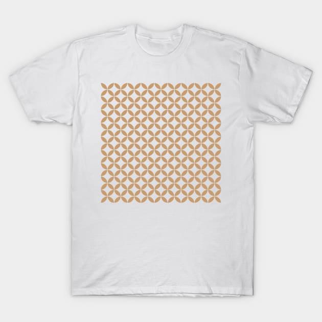 Retro Circles and Diamonds Brown 6 T-Shirt by Makanahele